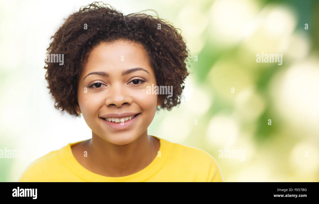 happy african american young woman face Stock Photo - Alamy