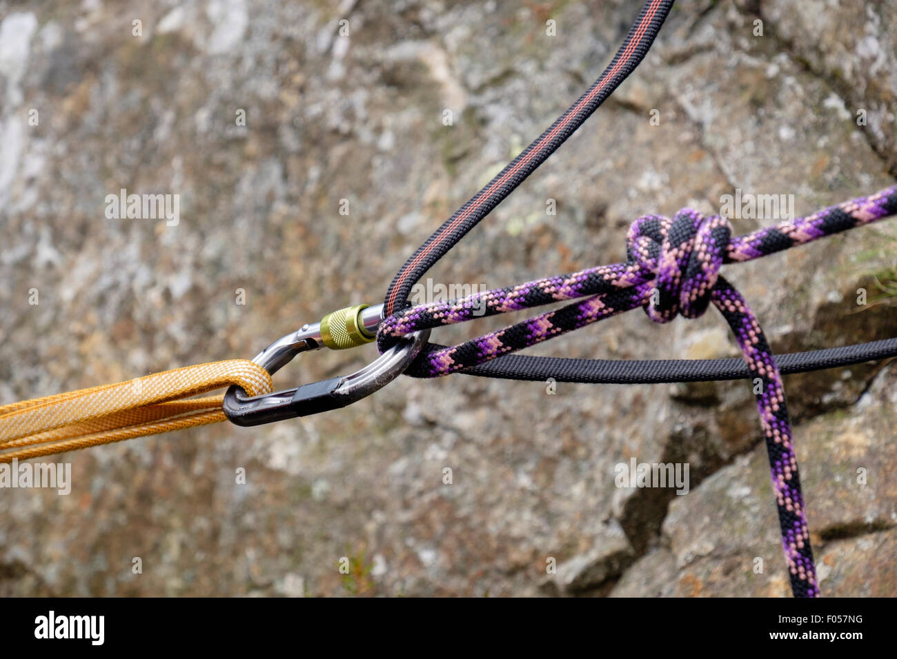 Rope climb equipment safety knot hires stock photography and images