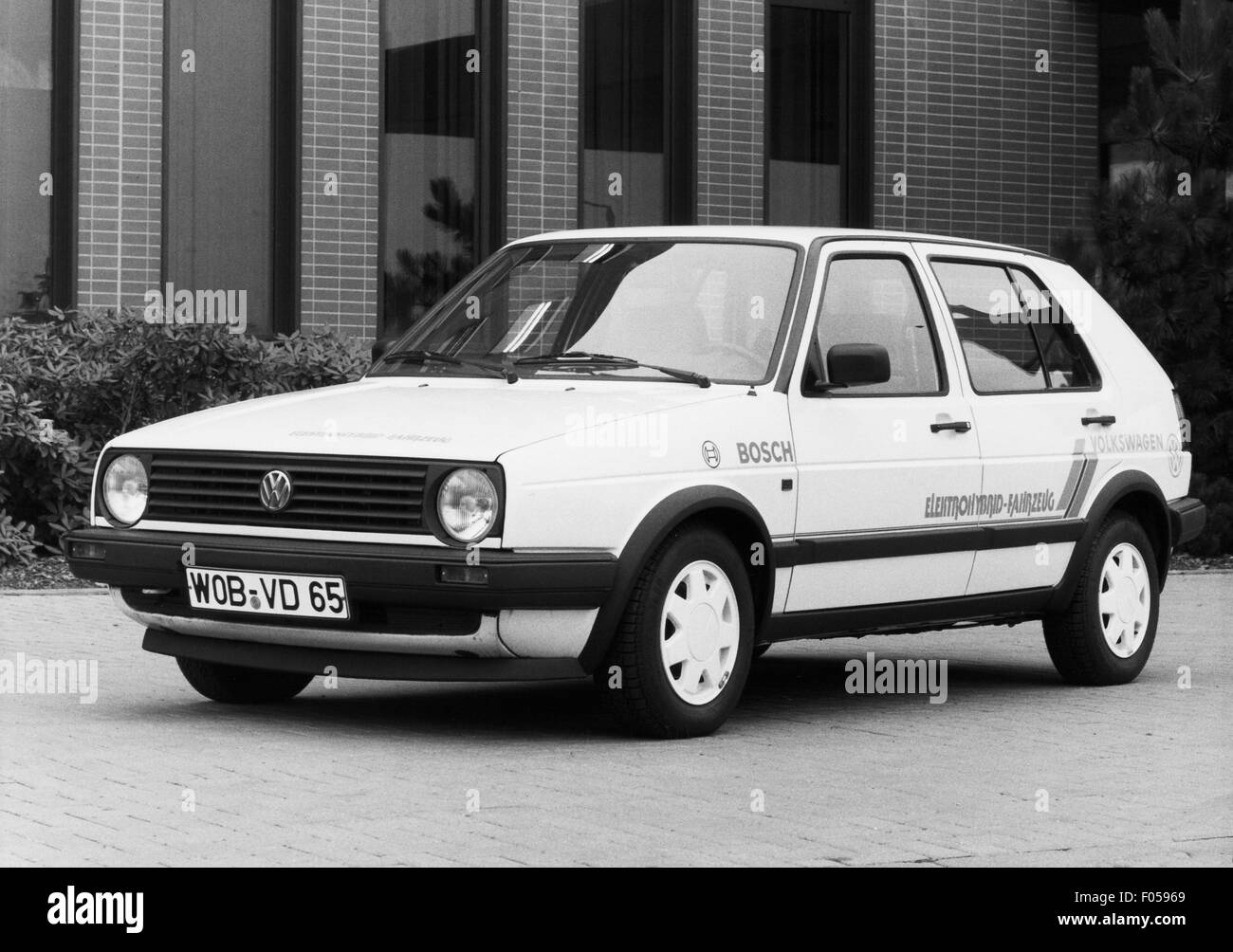 transport / transportation, car, vehicle variants, Volkswagen, VW Golf, test vehicle with hybrid drive, 1980s, Additional-Rights-Clearences-Not Available Stock Photo