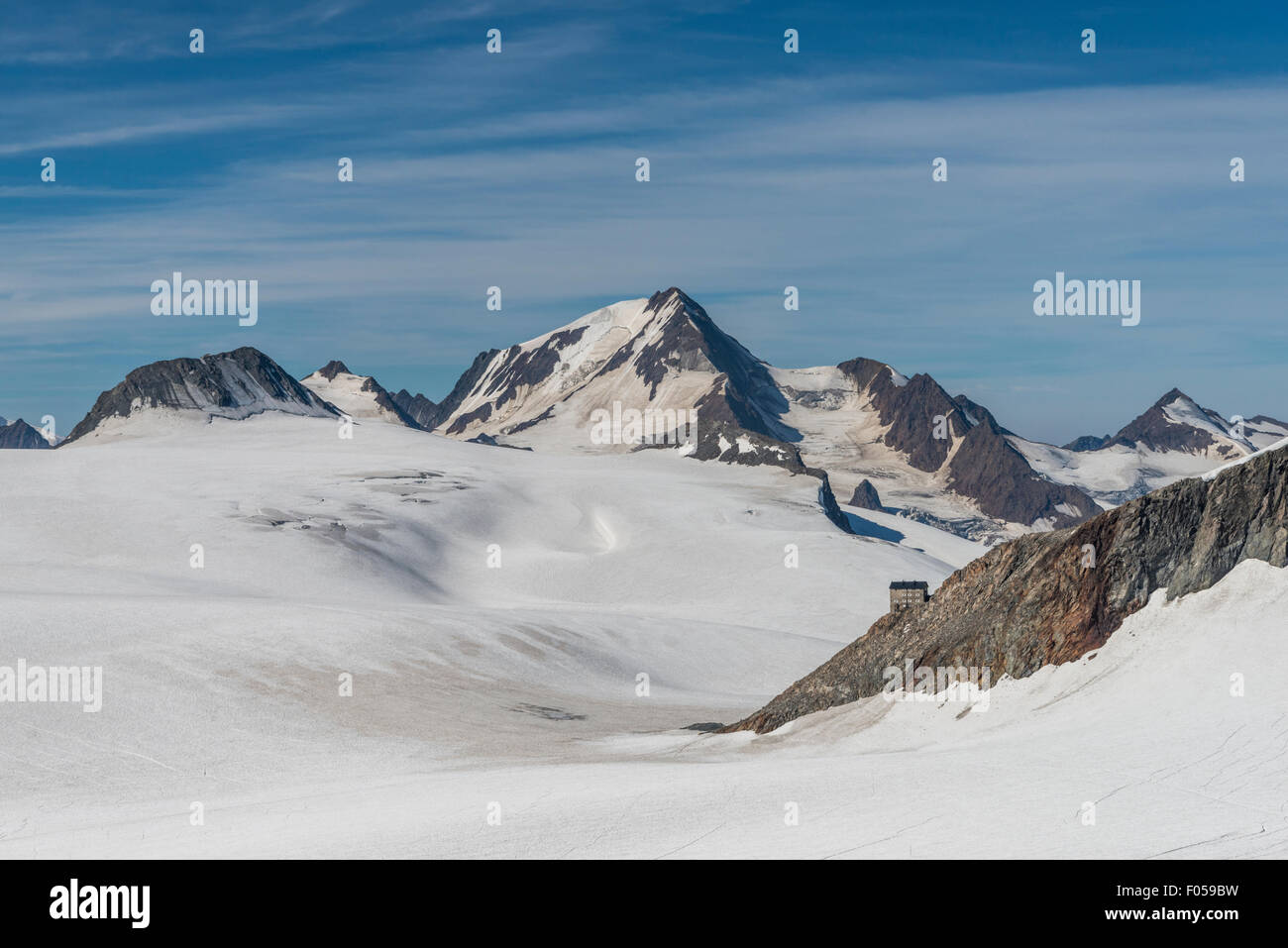 The Gepatschferner Glacier The Weisskugel And Brandenburger Haus