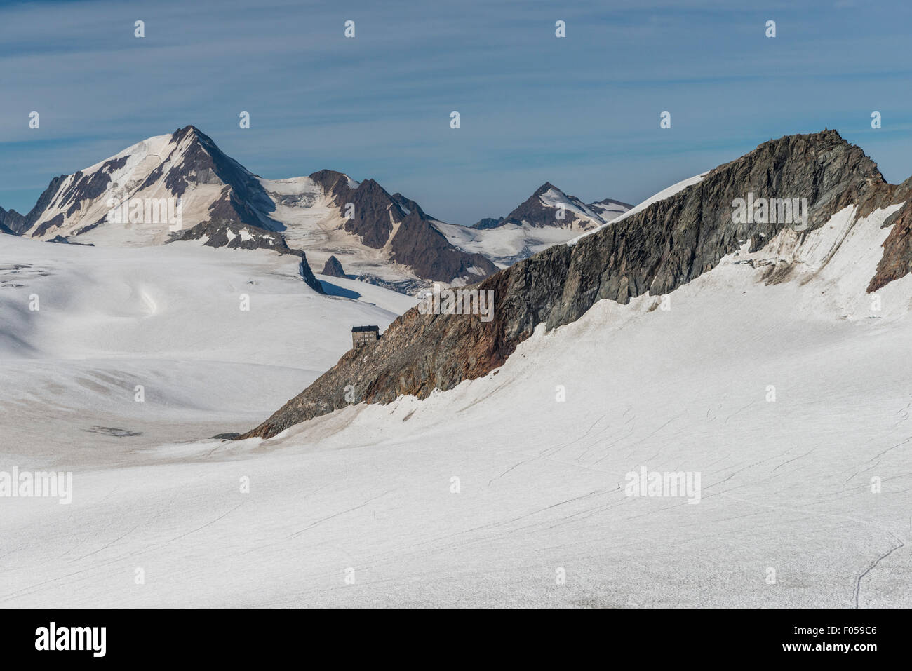 The Gepatschferner Glacier The Weisskugel And Brandenburger Haus