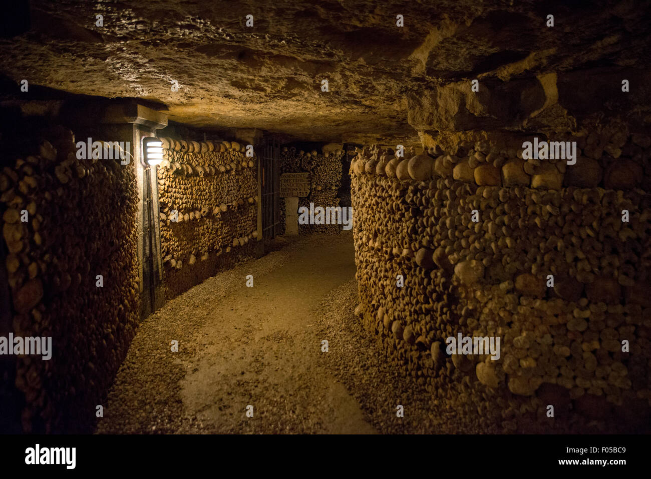 Tunnel of skulls in the Paris, France Stock Photo 86170569