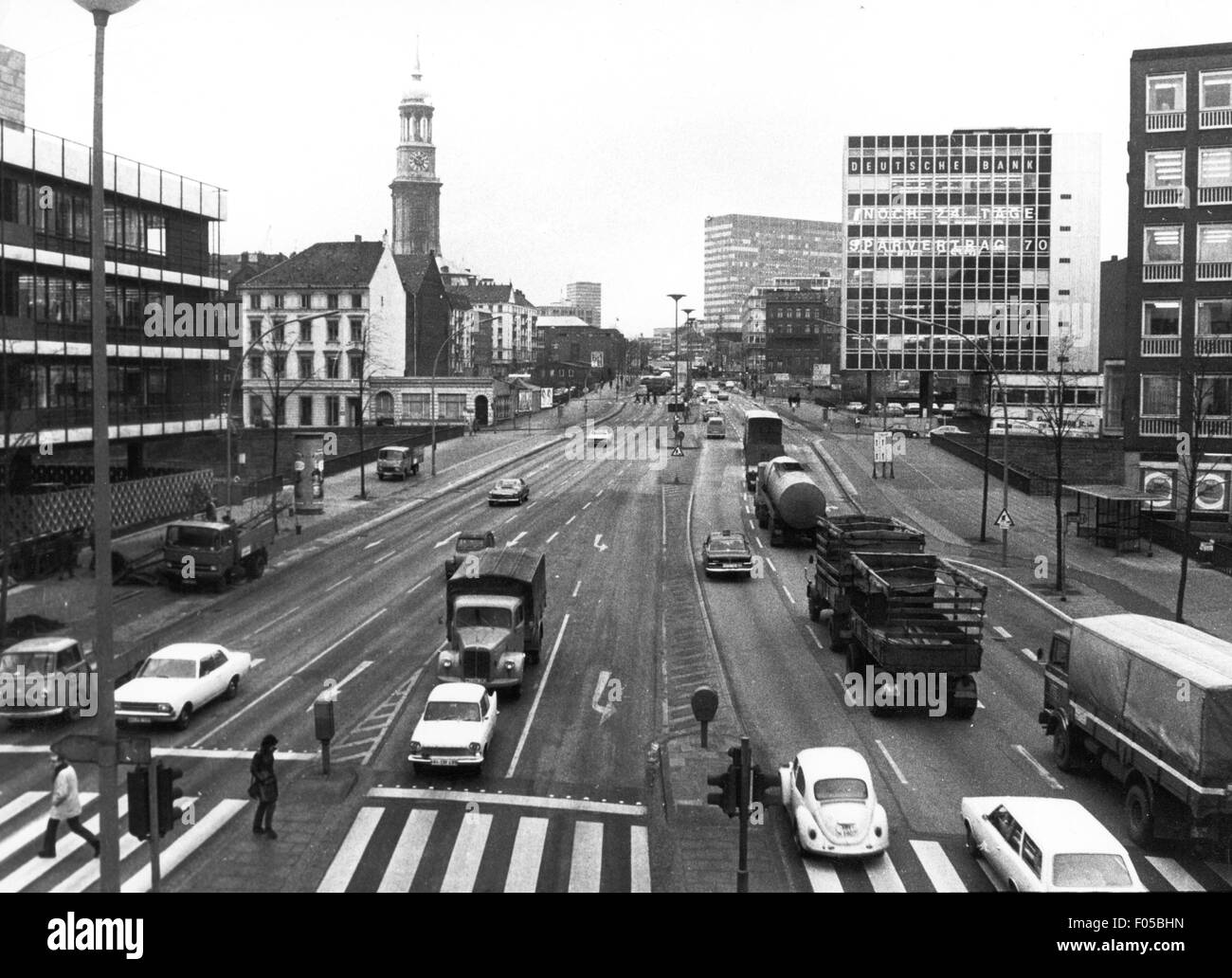 geography / travel, Germany, Hamburg, streets, Ludwig-Erhard-Strasse, 1970, Additional-Rights-Clearences-Not Available Stock Photo