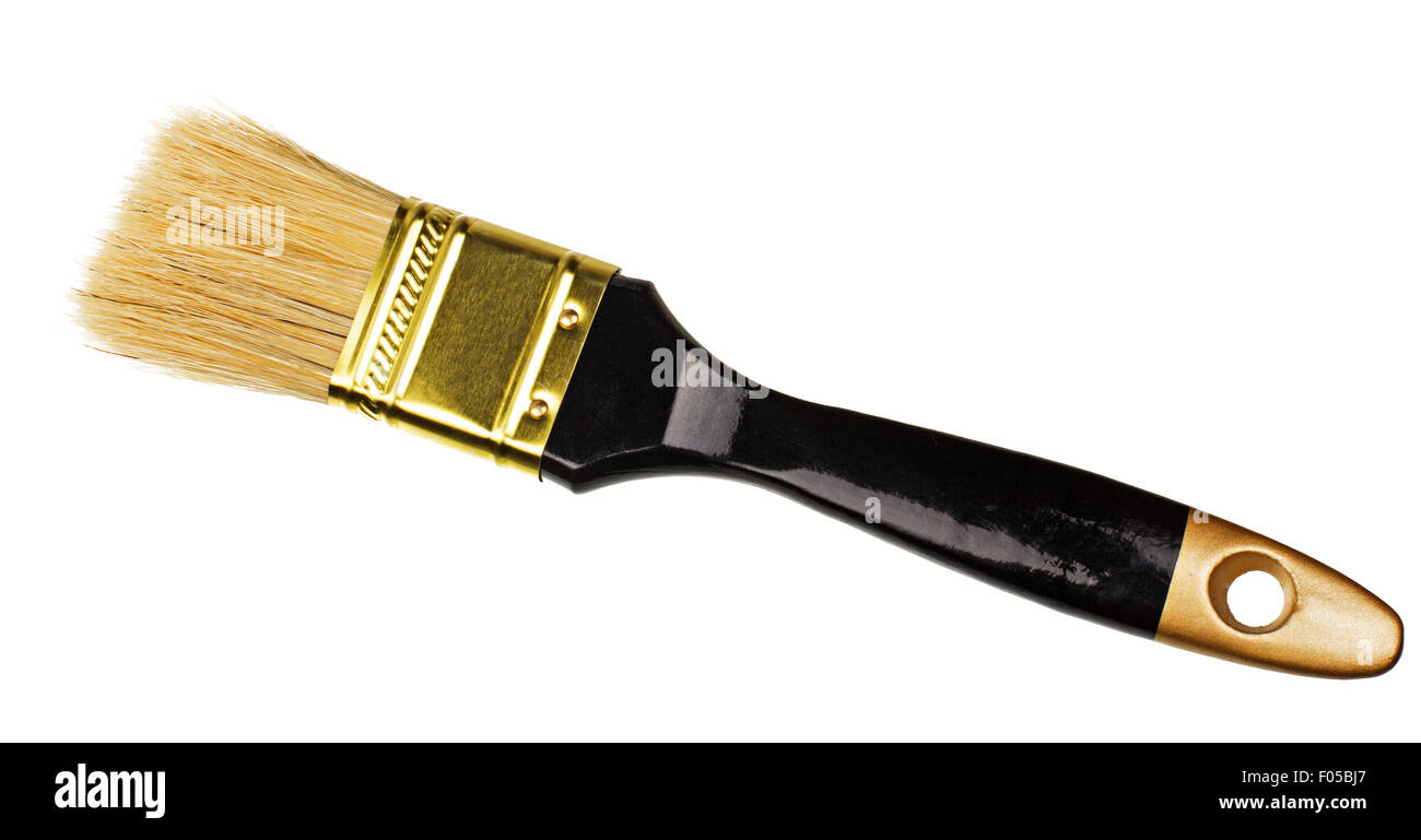 black brush to paint isolated on white background Stock Photo