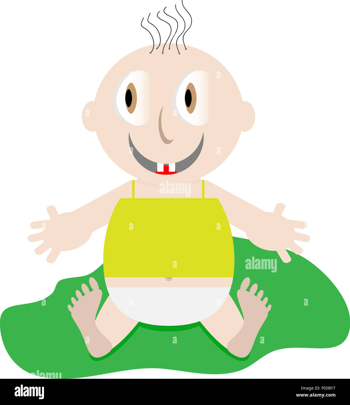 Happy baby. Smile and childhood, boy and son, vector graphic illustration Stock Photo