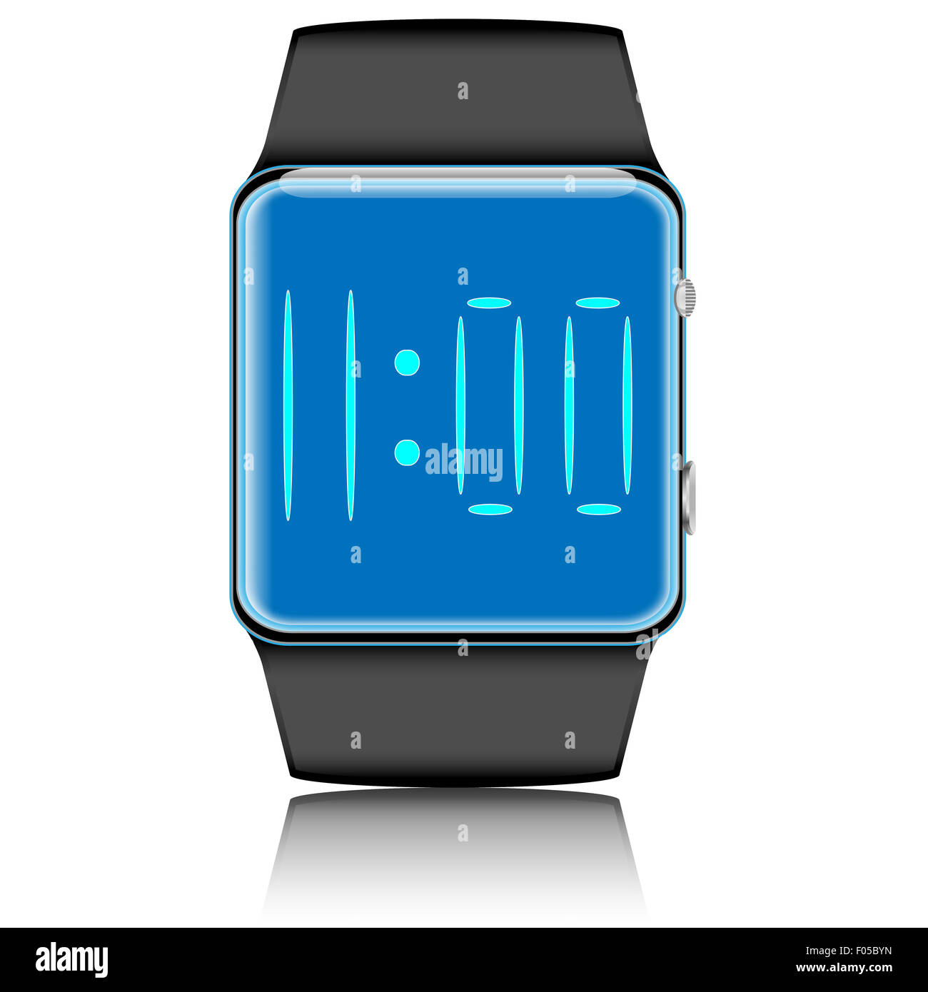 Smartwatch isolated. Device clock, communication gadget, interface
