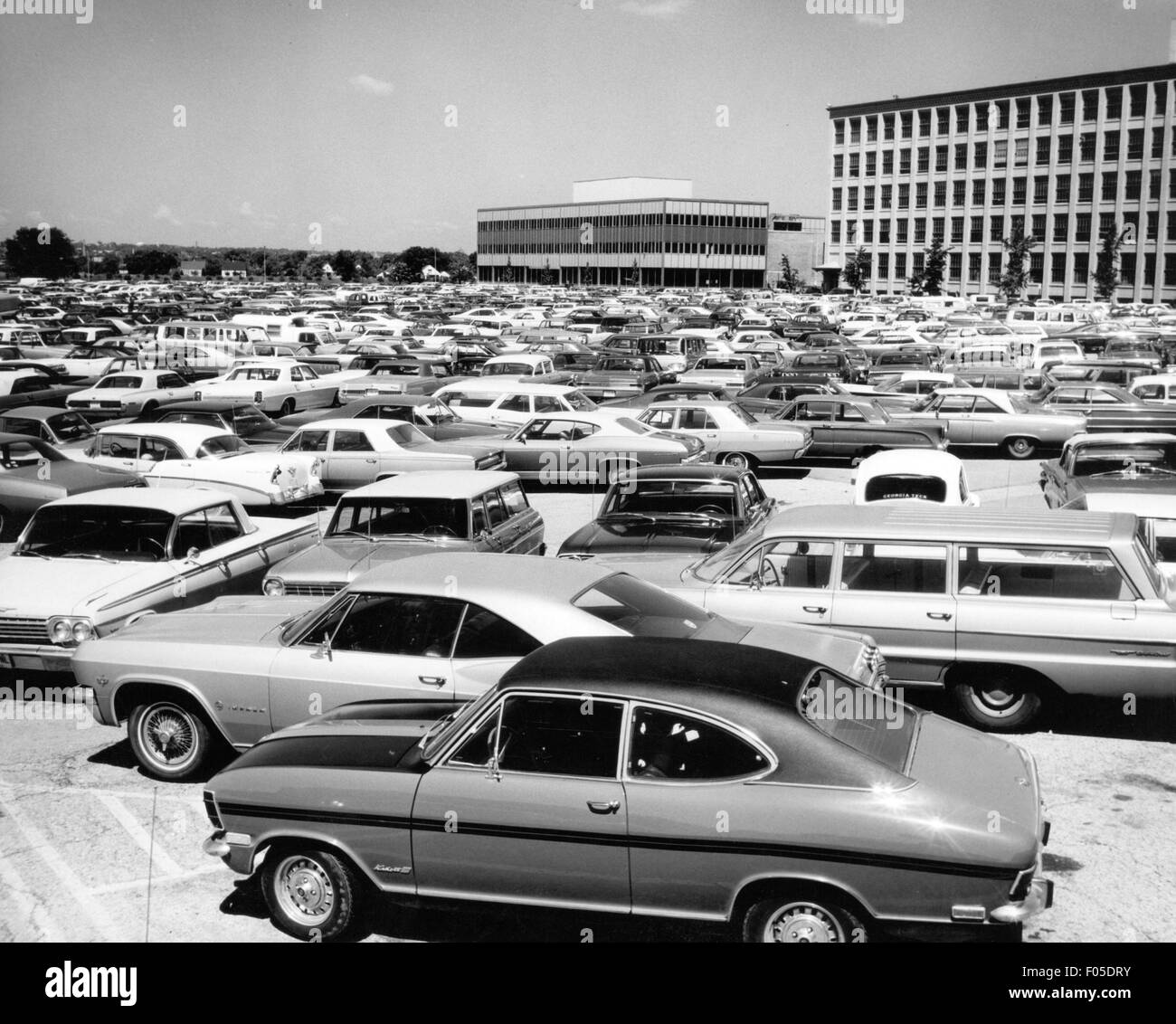 transport / transportation, car, parking, parking space, USA, late 1960s, Additional-Rights-Clearences-Not Available Stock Photo