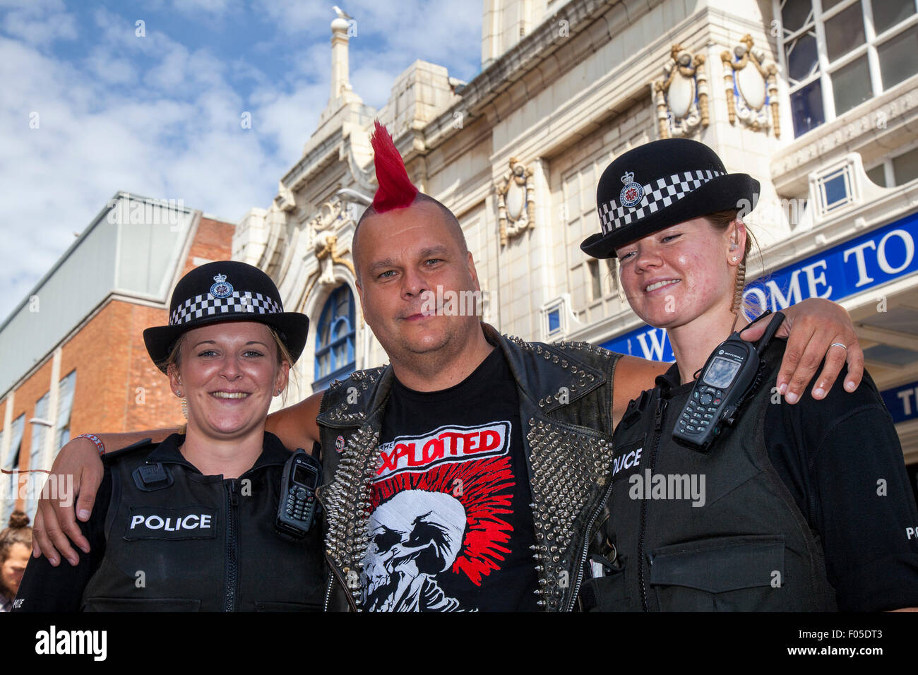 Punks with mohican  dyed mohican  hairstyle at Blackpool 