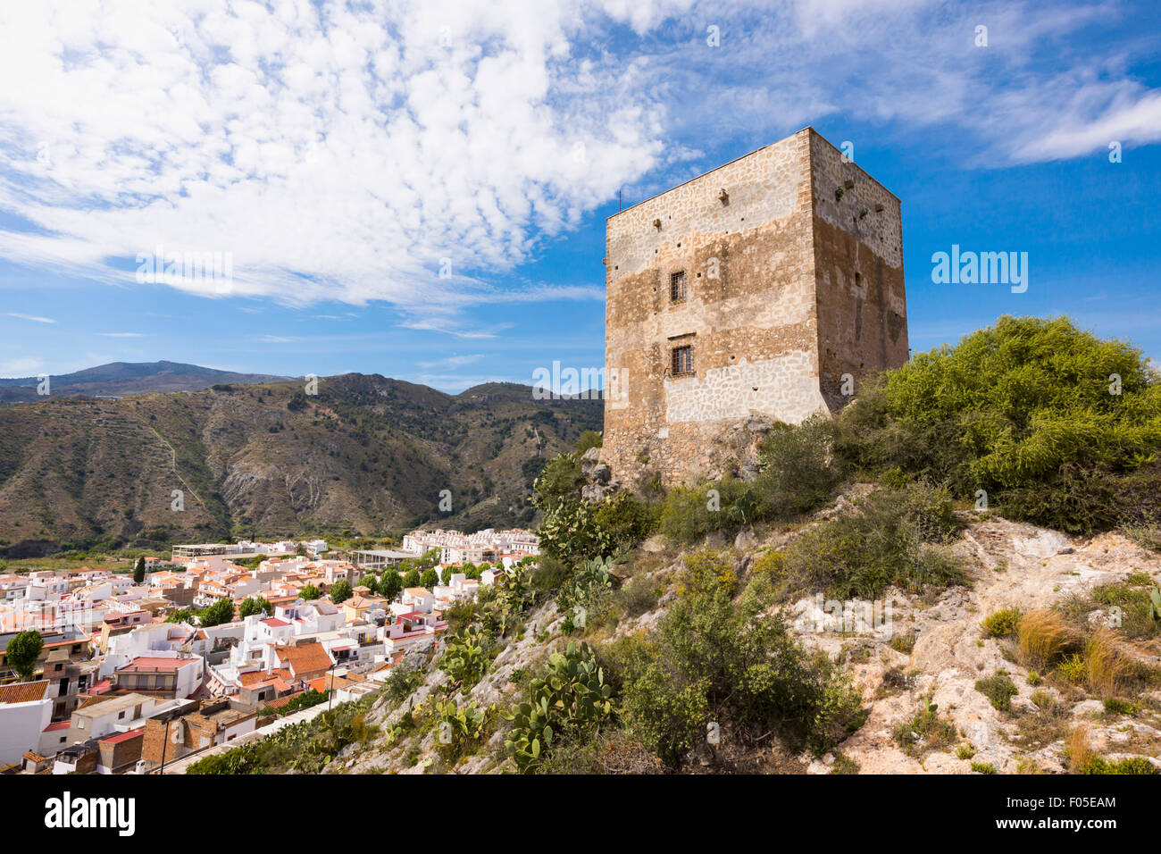 Velez de Benaudalla, Granada Province, Andalusia, southern Spain.  Castillo de los Ulloa.  Ulloa castle.  Local research suggest Stock Photo