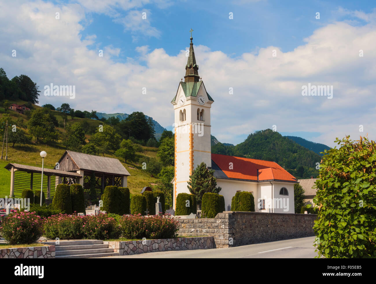 Cerkno, Littoral Region, Slovenia.  St. Anne's church, dating from 1714. Stock Photo