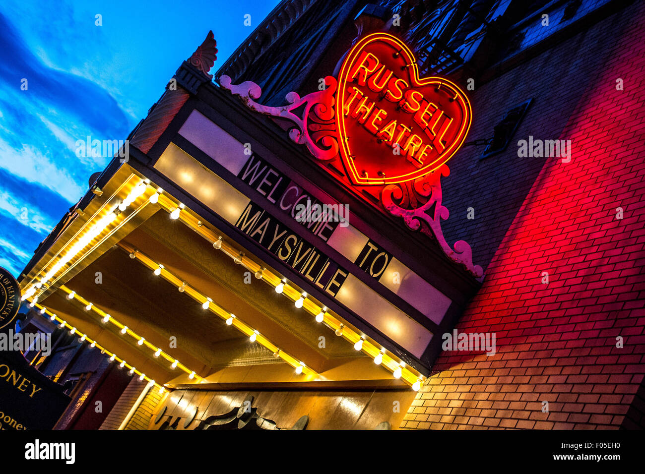 Russell Theatre in Maysville, KY, home on Rosemary Clooney, Nick Clooney, and Geroge Clooney Stock Photo