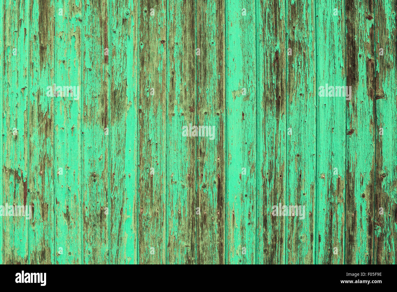 Wooden old turquoise colored background. Blue green shabby chic texture Stock Photo