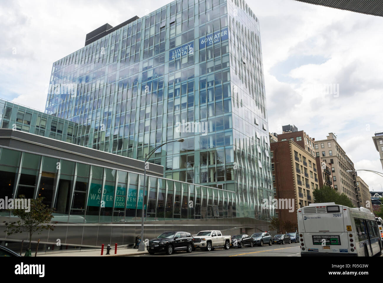Brooklyn dumbo new built apartment buildings hires stock photography