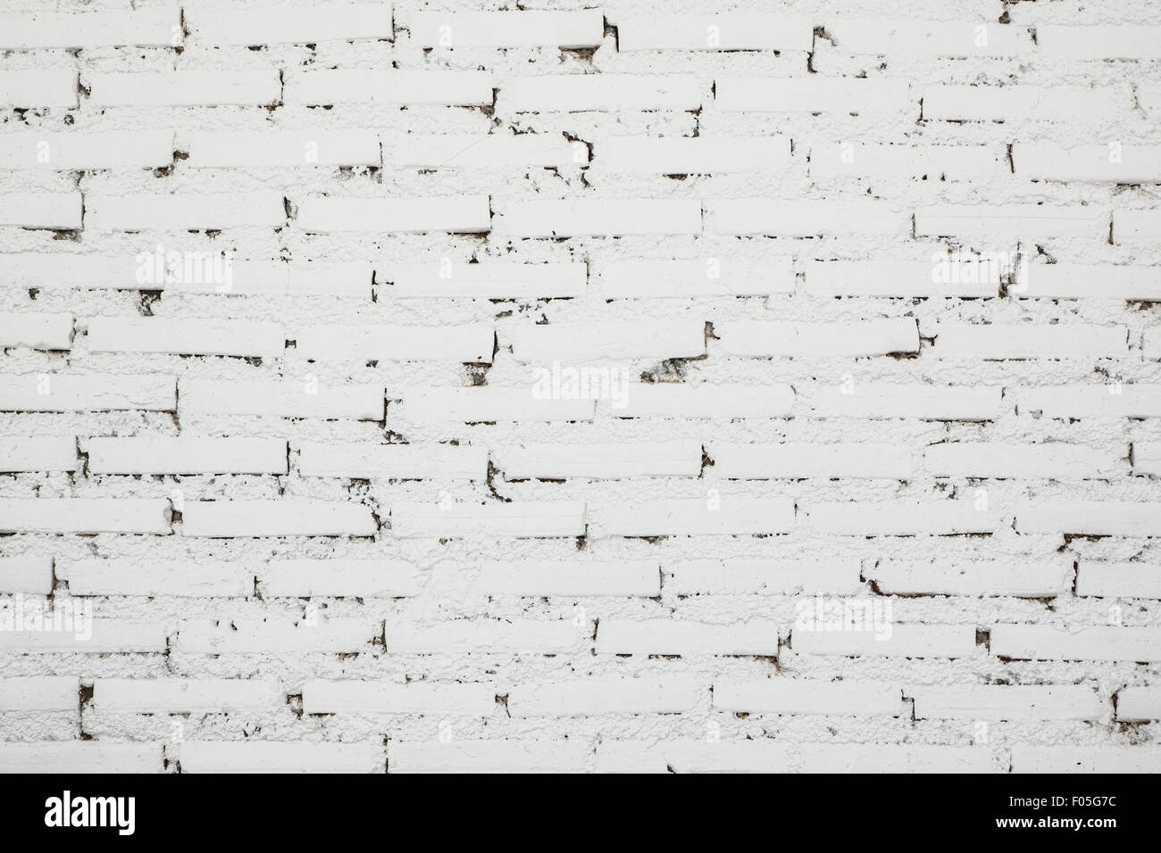 White brick block wall is sort horizontal Stock Photo