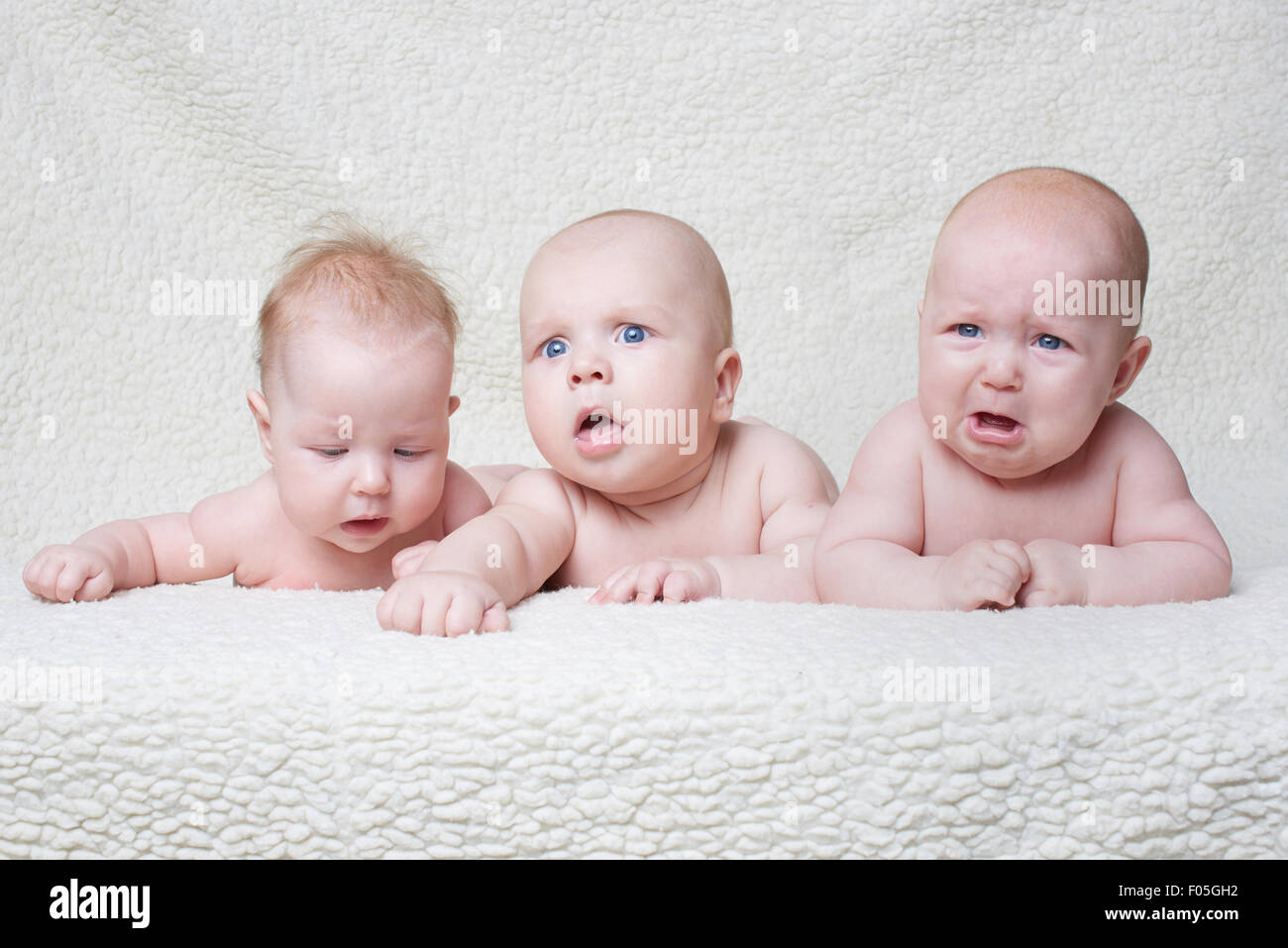 cute babies on light background Stock Photo