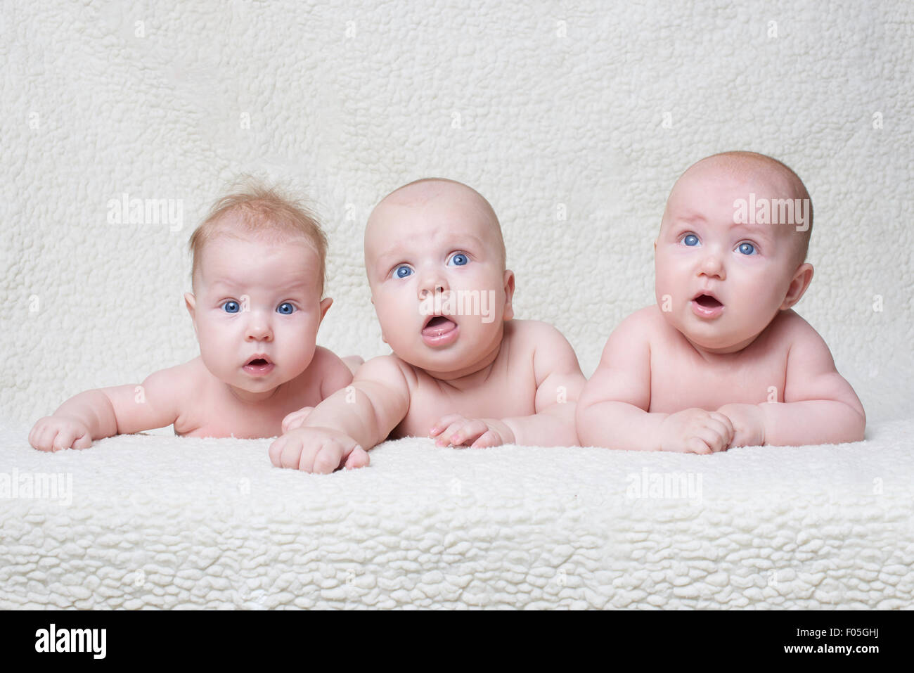 cute babies on light background Stock Photo