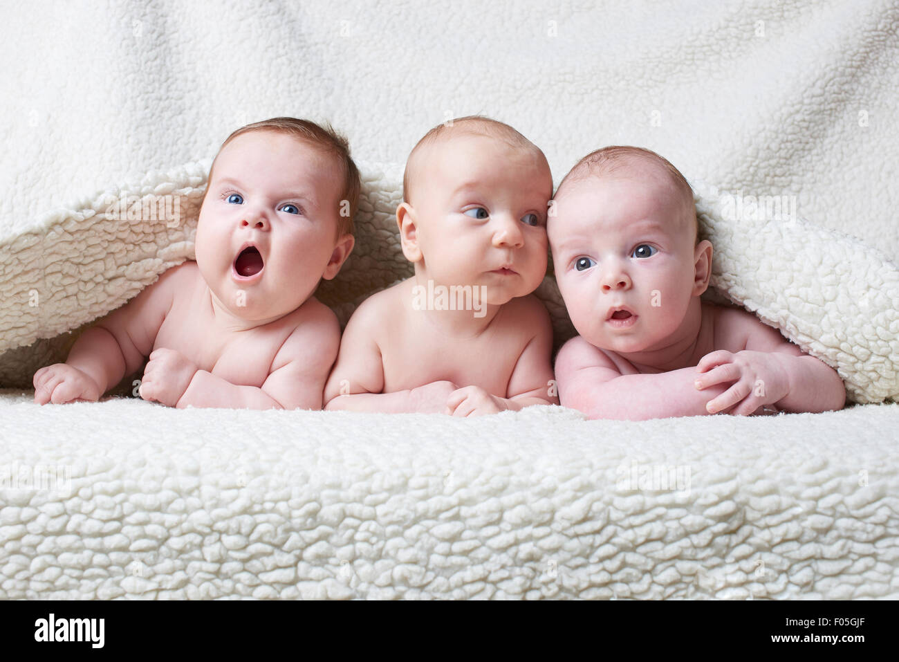 cute babies on light background Stock Photo