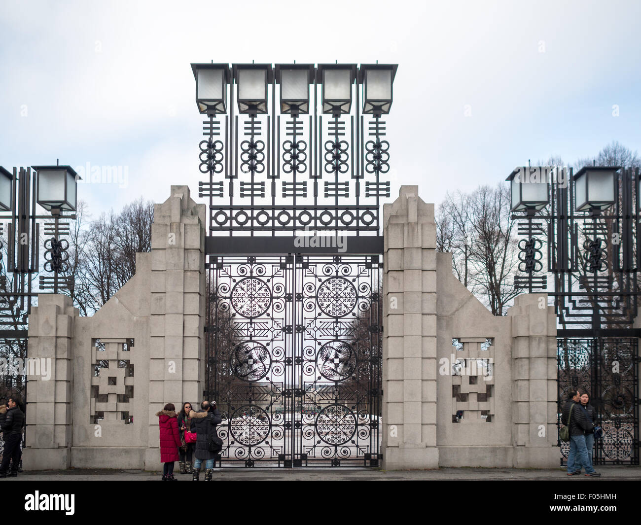 Main gate of Vigeland Park Stock Photo