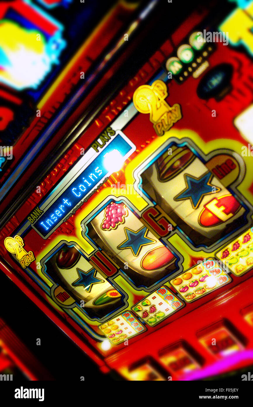 Slot machines / One armed bandits in arcade Stock Photo Alamy