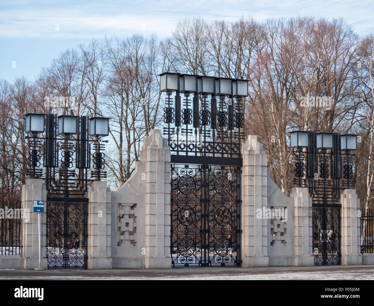 Main gate of Vigeland park Stock Photo