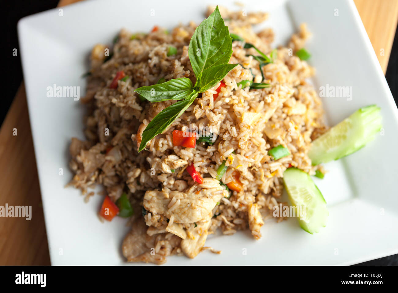 Thai Fried Rice with Chicken Stock Photo