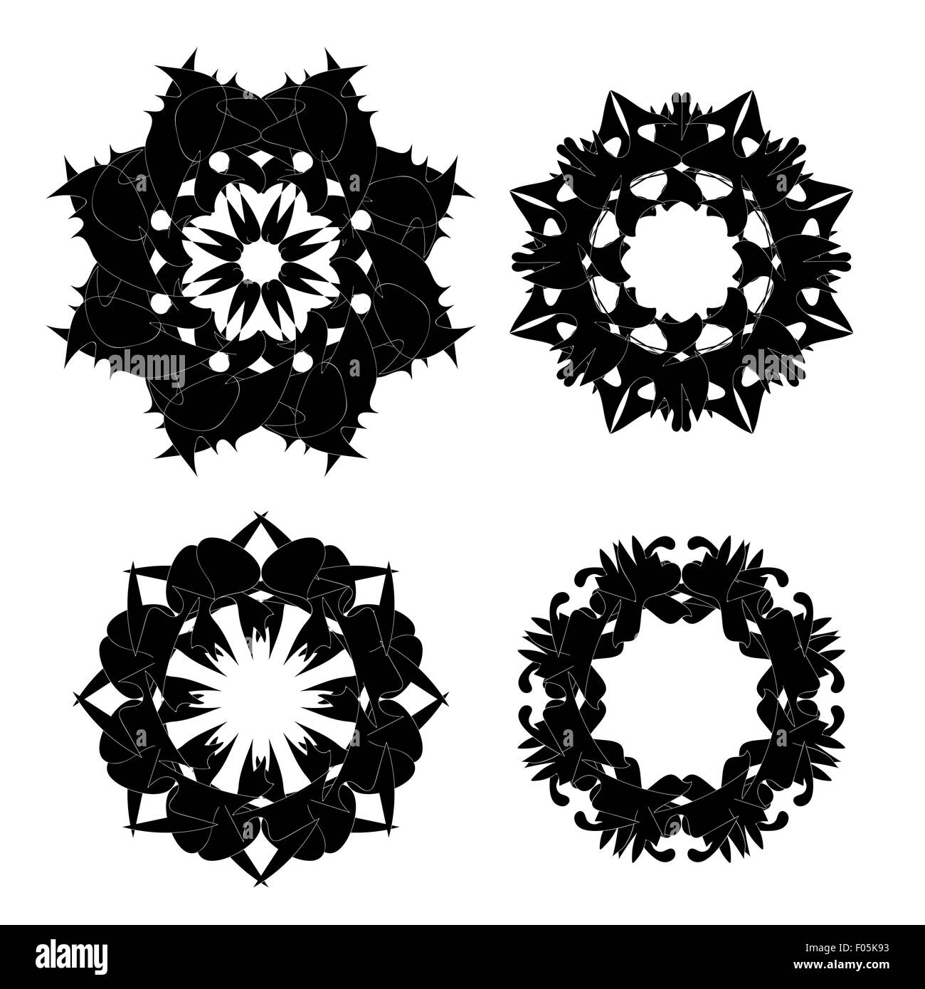Set of Black Ornaments Stock Photo Alamy