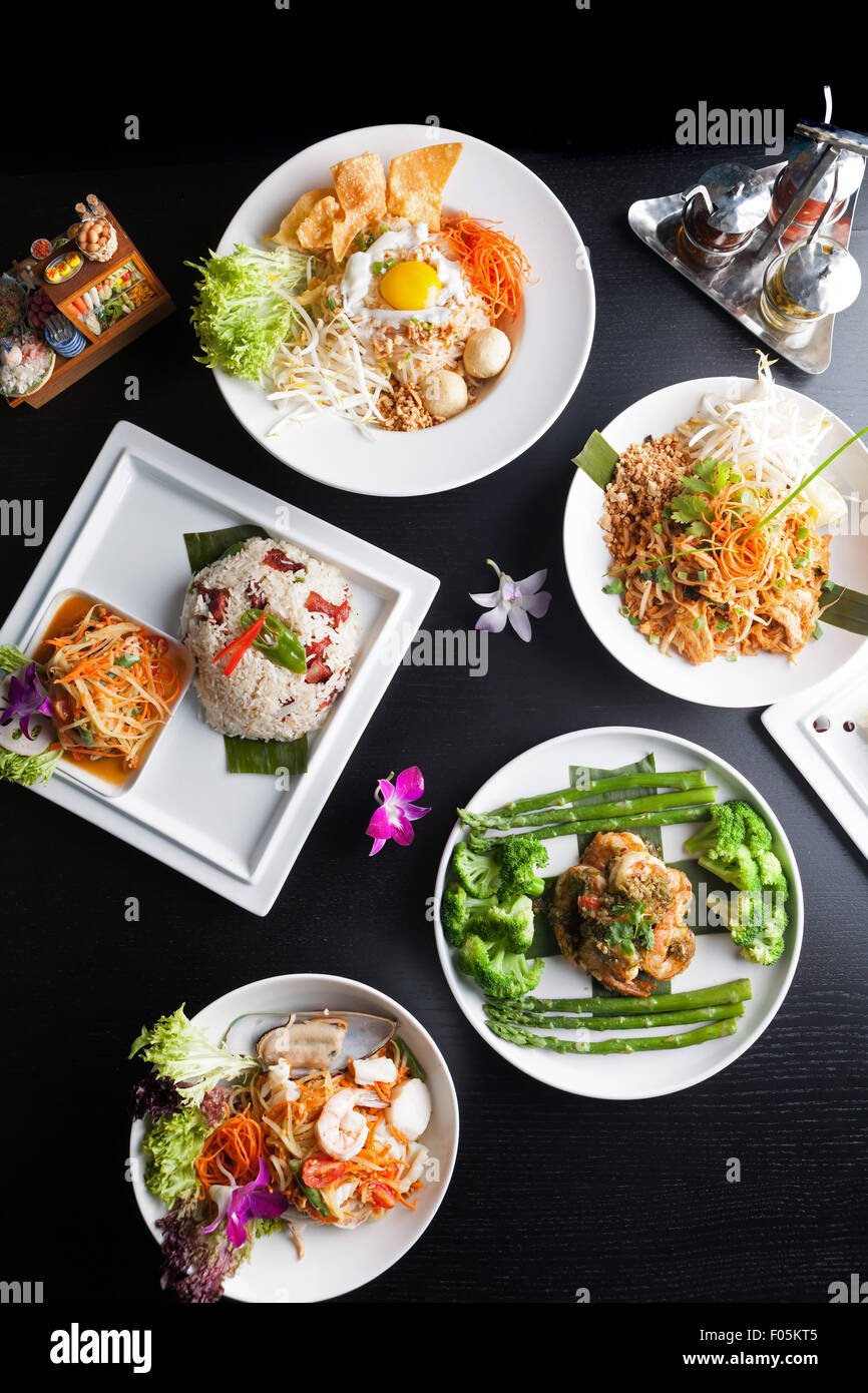 Thai Food Plates Stock Photo