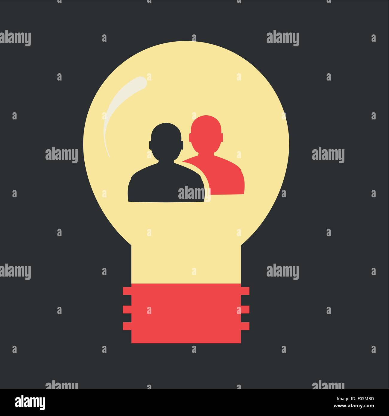 Silhouettes of people inside the bulb Stock Vector Image & Art - Alamy