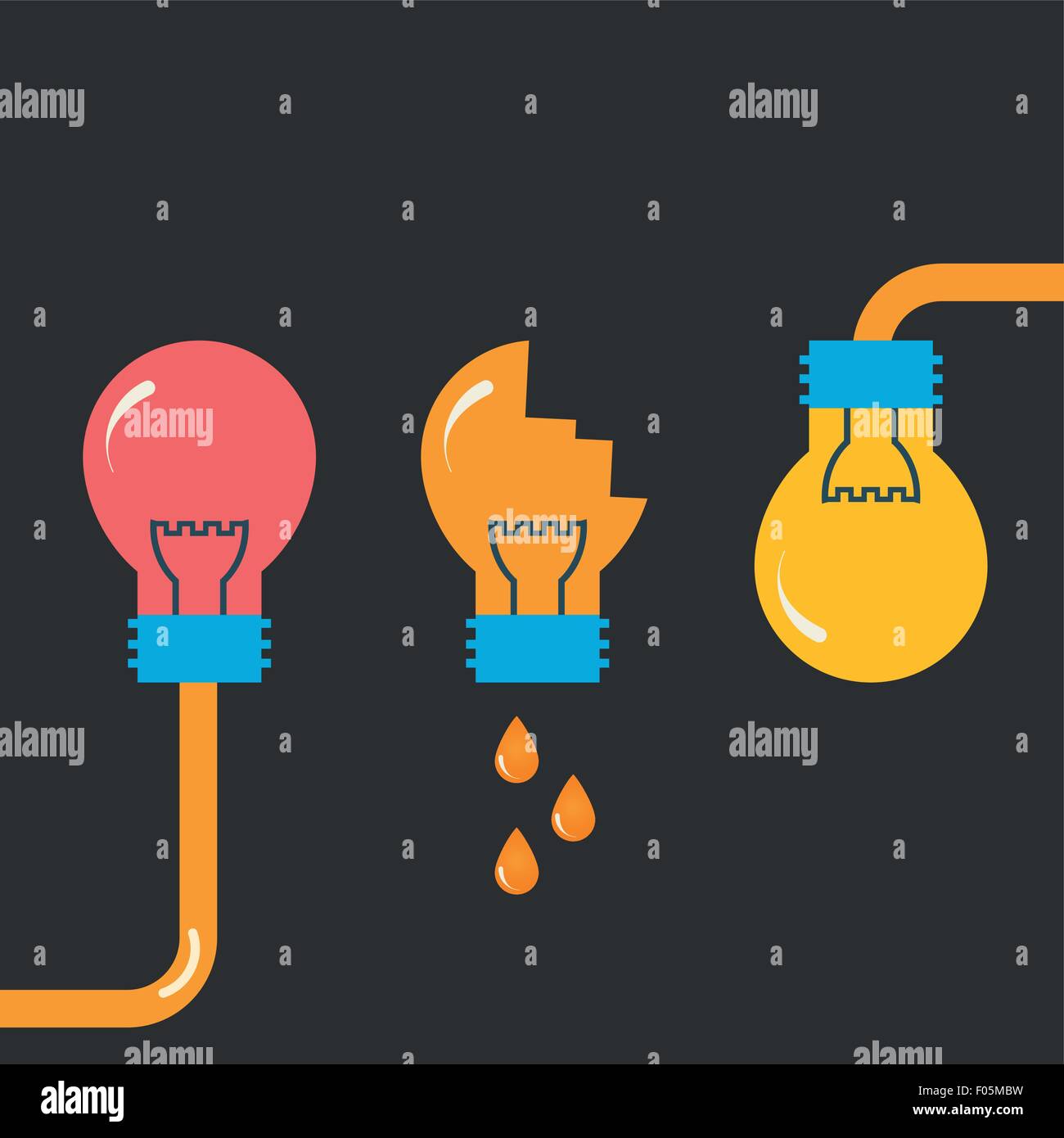 Three flat bulb. Vector design Stock Vector Image & Art - Alamy