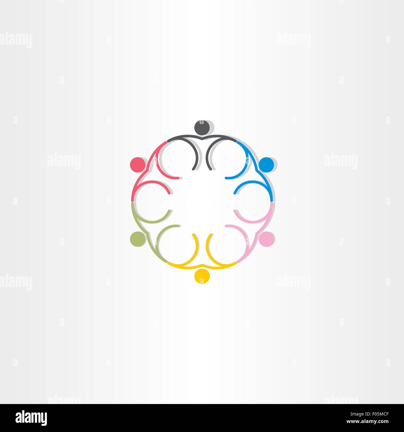 people circle color icon vector line symbol design Stock Vector Image ...
