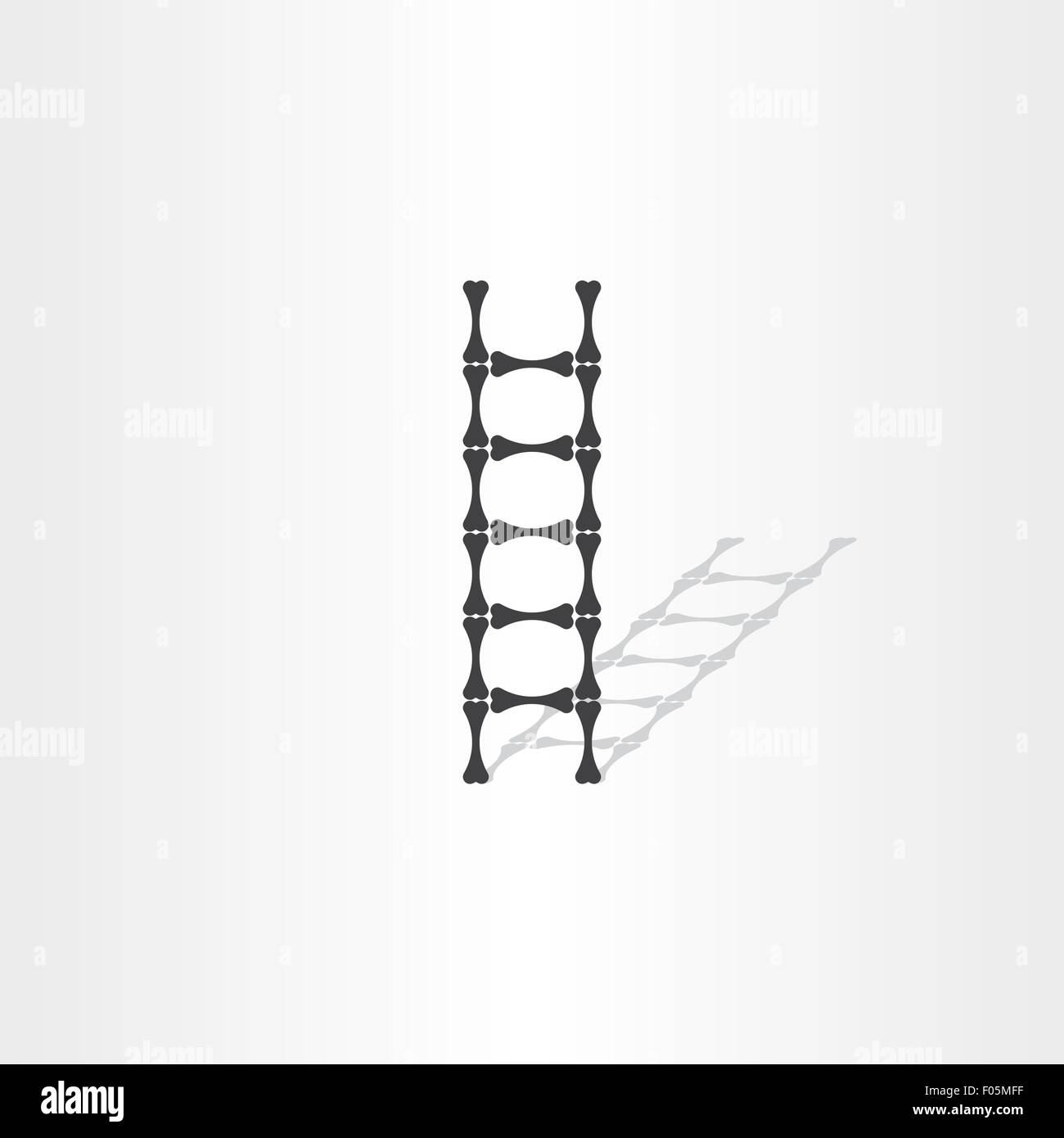 step ladder with bones vector illustration design Stock Vector