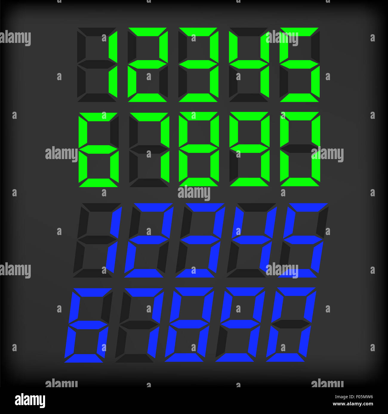 Set of Digital Clock Numbers Stock Photo Alamy