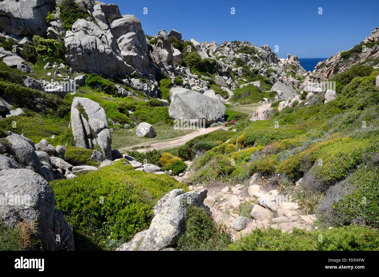 Sardinia,Italy view of the Valle della Luna in Capo Testa Stock Photo
