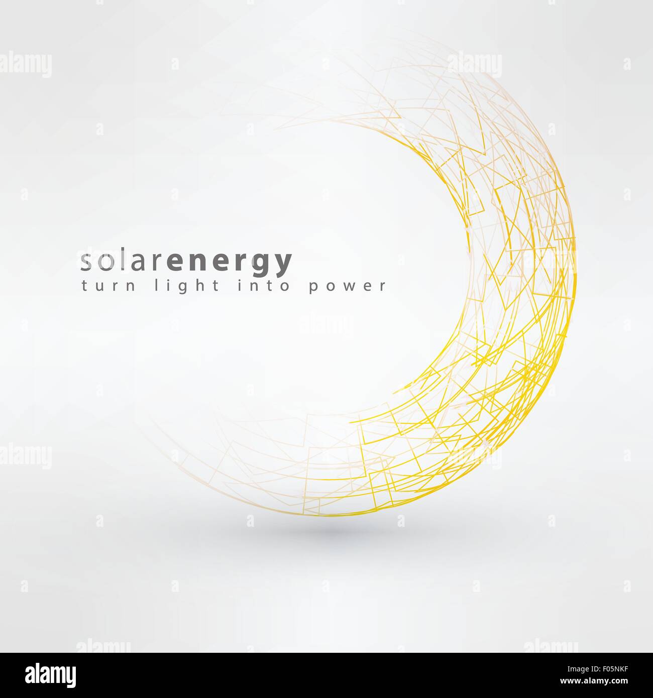 Sun icon made from power symbols. Solar energy logo design concept. Creative sign template. Stock Vector