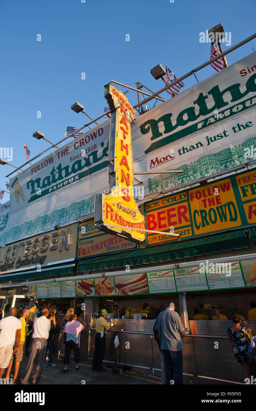 NATHANS FAMOUS HOT DOG STAND SURF AVENUE CONEY ISLAND BROOKLYN NEW YORK ...