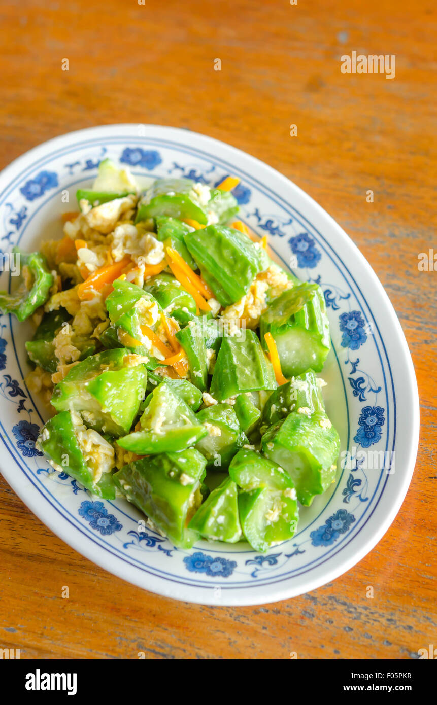 Stir fried Zucchini with egg , asian style food Stock Photo Alamy