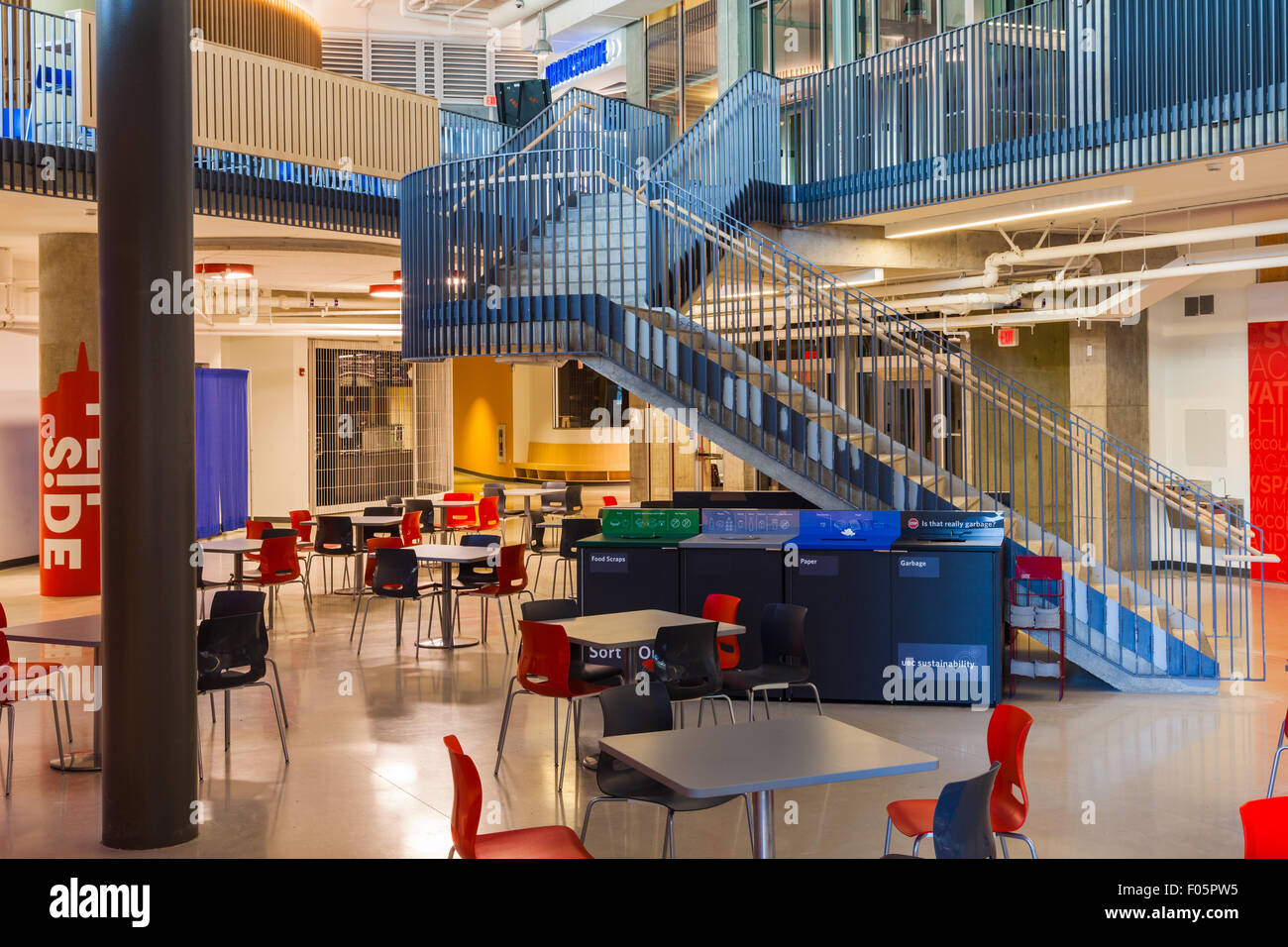 Interior of the new Student Union Building on the campus of UBC in Vancouver Stock Photo