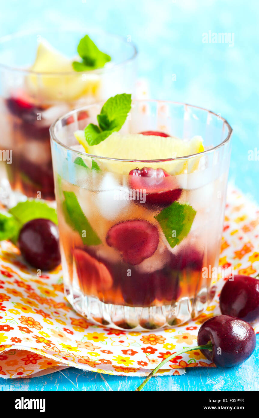 Alcohol cocktail 'Cherry Belle' Stock Photo