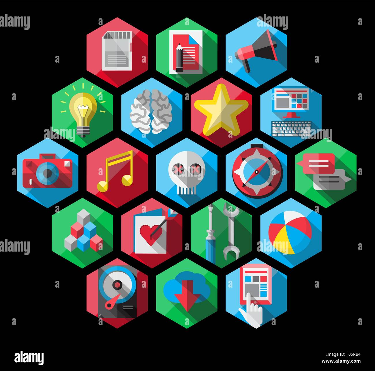 Universal Flat Icons for Web Stock Vector Image & Art - Alamy