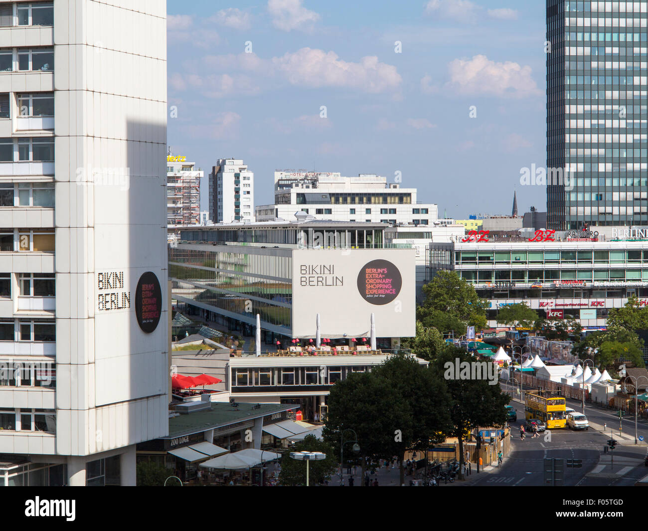 Bikini Shopping mall in Berlin. Europa-Center in the background. Stock Photo