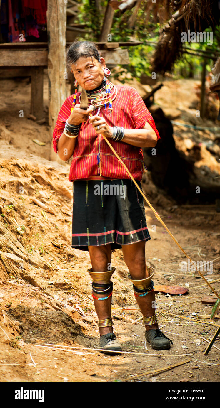 Kayaw hill tribe woman in Mae Hong Son, Thailand, Asia. Stock Photo