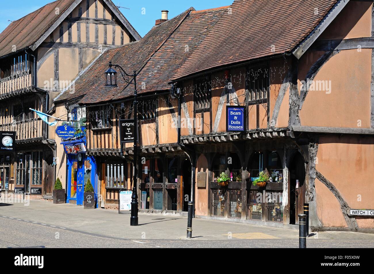 Old timber framed buildings along Spon Street, Coventry, West Midlands