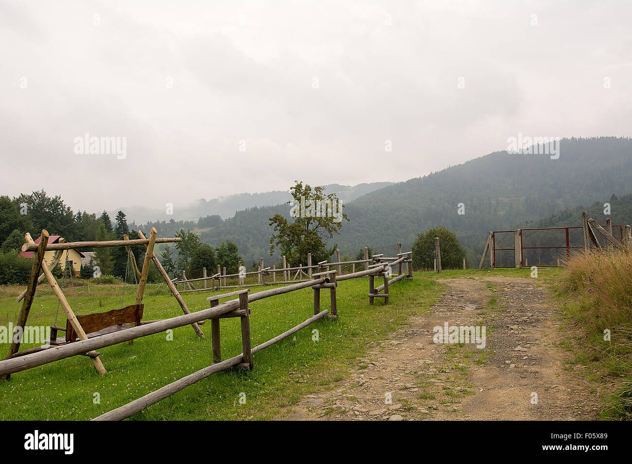 Path in Beskidy mountains in Poland Stock Photo
