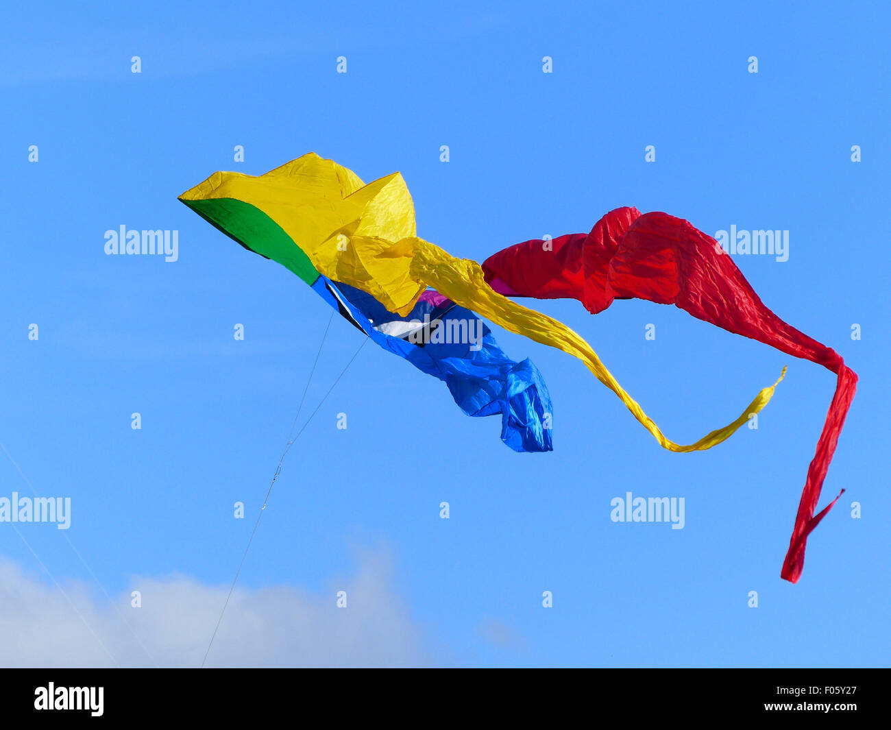 Colourful kites and parachutes Stock Photo