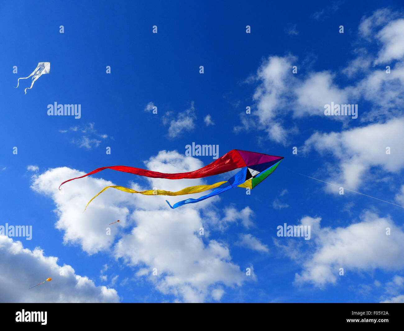 Colourful kites and parachutes Stock Photo Alamy