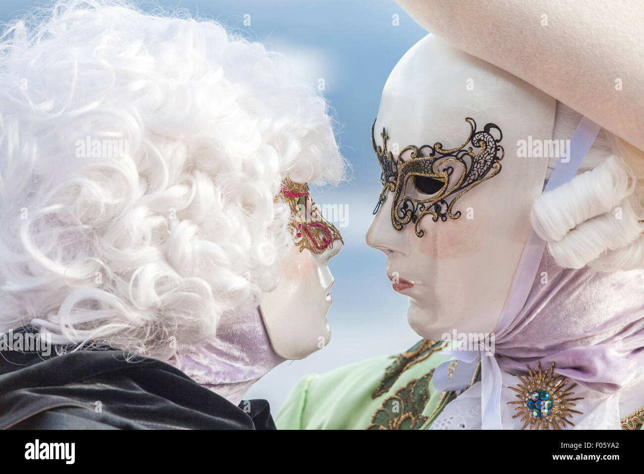 Two venetian carnival costumes hi-res stock photography and images - Alamy