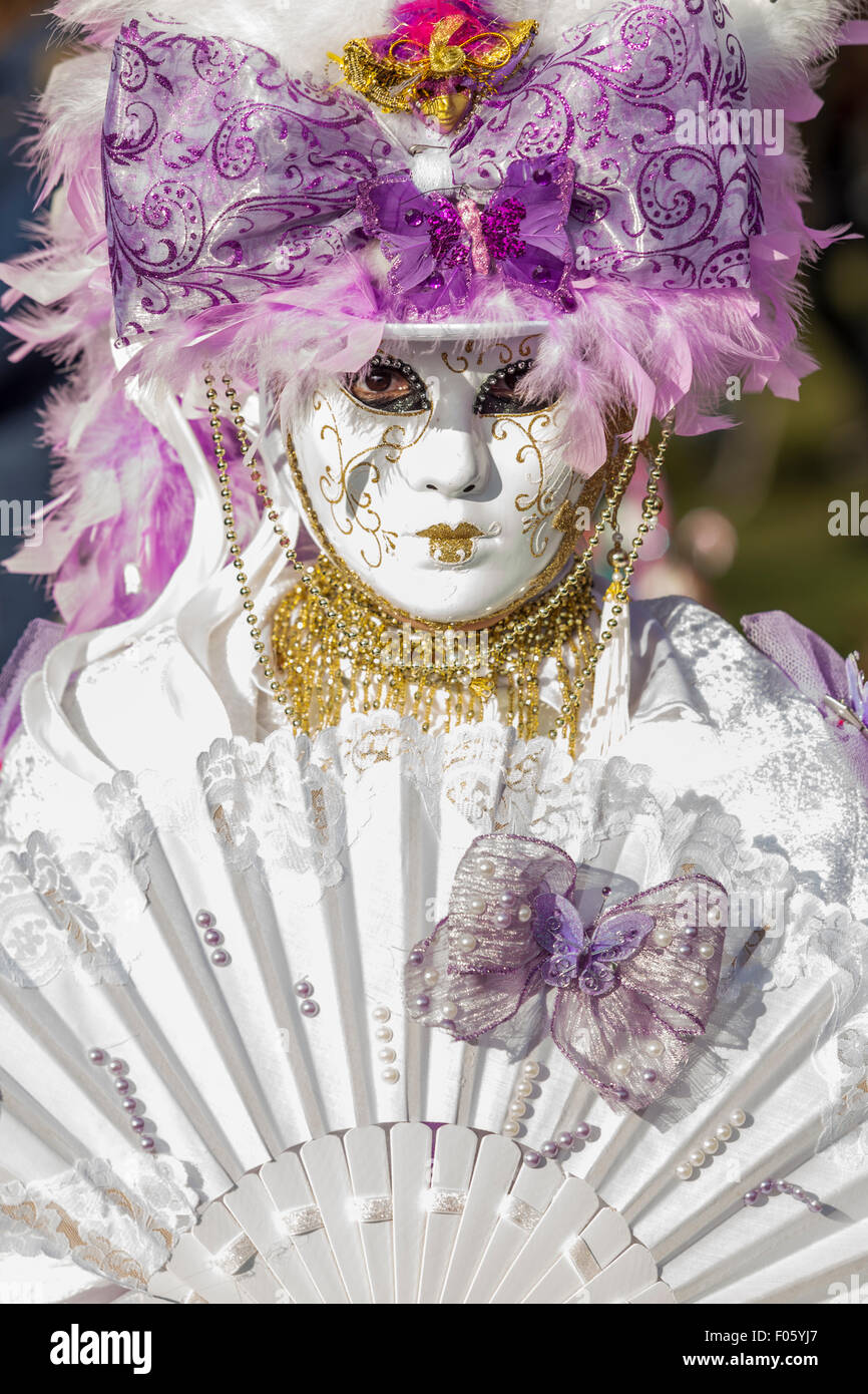 Pink venetian carnival costume hi-res stock photography and images - Alamy