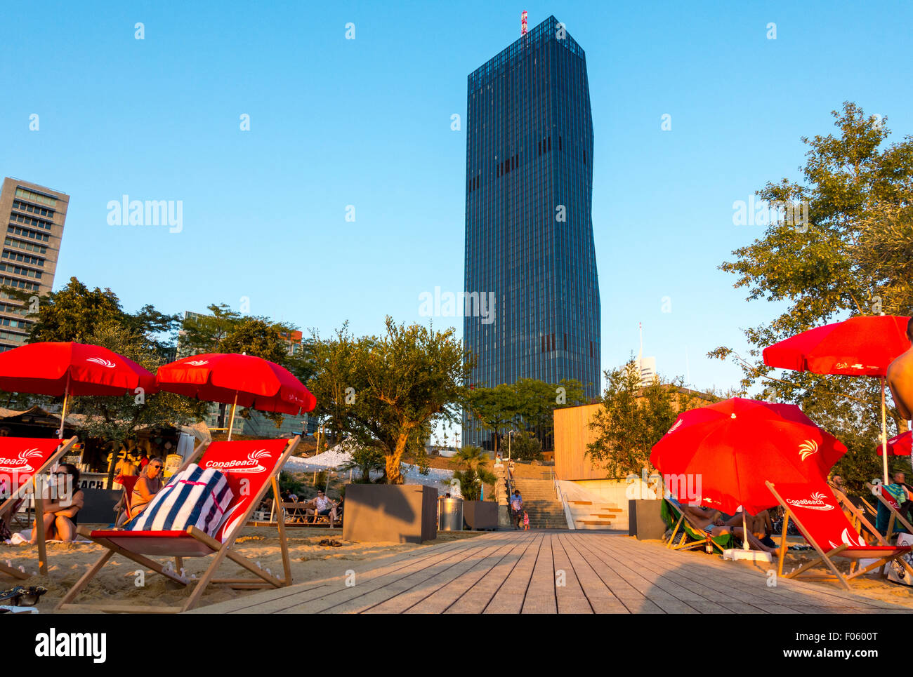 DC Tower Wien, Copa Beach Stock Photo