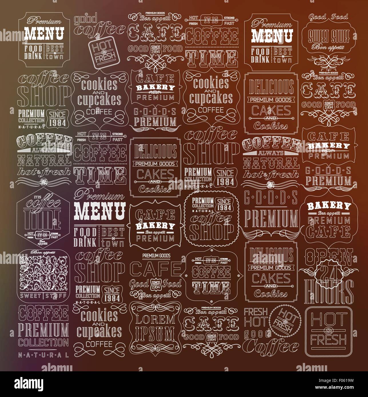 Set Of Vintage Retro Coffee Stock Vector Image & Art - Alamy