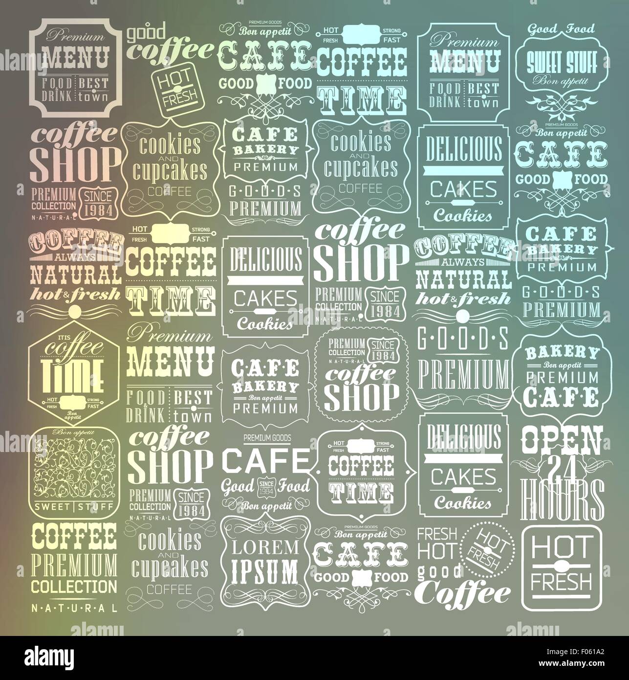 Set Of Vintage Retro Coffee Stock Vector Image & Art - Alamy
